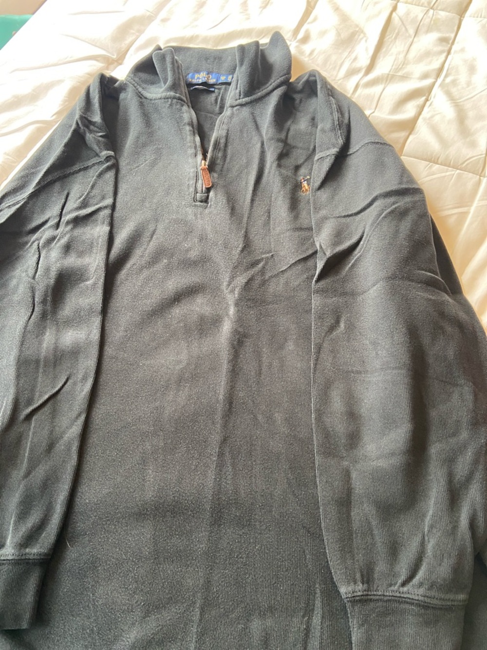 Ralph Lauren Black Gray Zip-Up Sweater